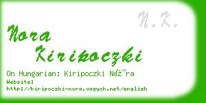 nora kiripoczki business card